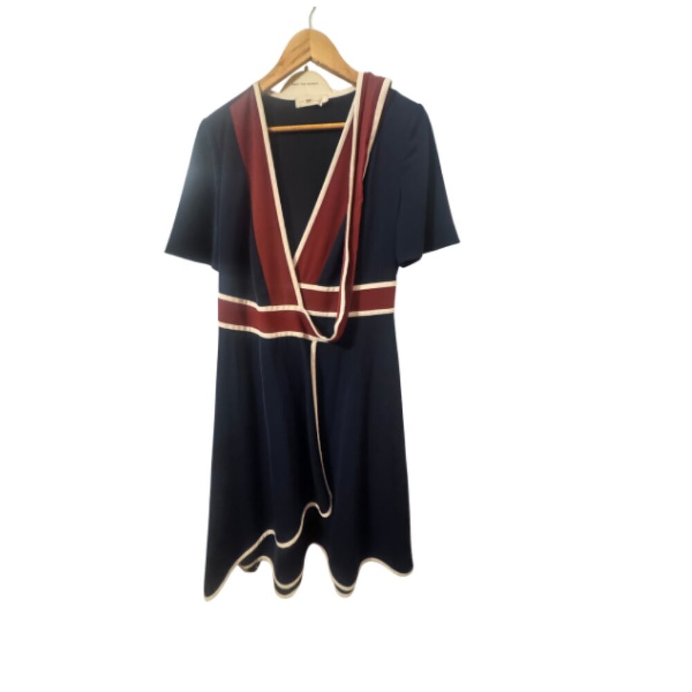 Tory Burch Peggy Wrap Dress Navy -6